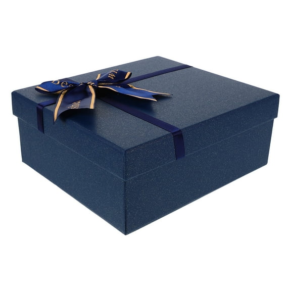 Supvox Blue Paper Present Box with Ribbon for Elegant Party Packaging