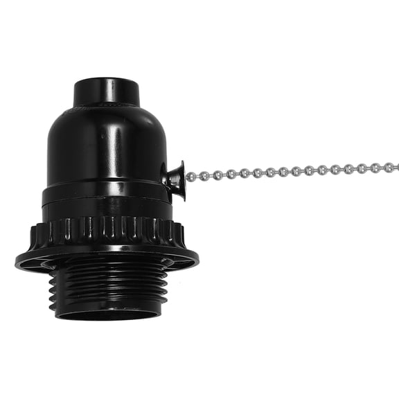 Supvox Black ABS Pull Chain Lamp Socket Replacement, 1 Set Lighting Solution for Office and Home Fixtures