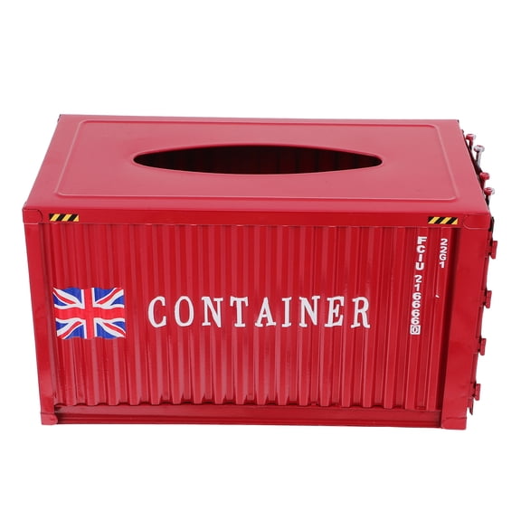 Supvox Red Iron Tissue Box Shipping Container for Bedroom 1Pcs
