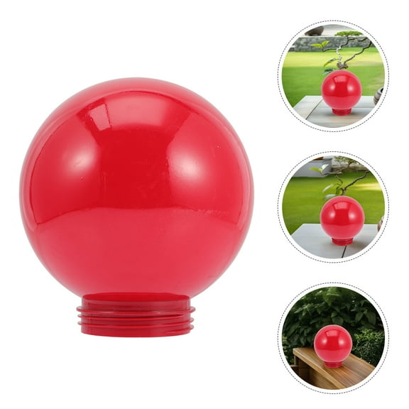 Supvox Red Round Acrylic Globe Light Shade, Weather-Resistant Outdoor Lamp Cover for Porch, Garden, Patio Lighting