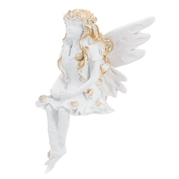 Supvox Guardian Angel Figurine Flower Fairy Statue White 1Set