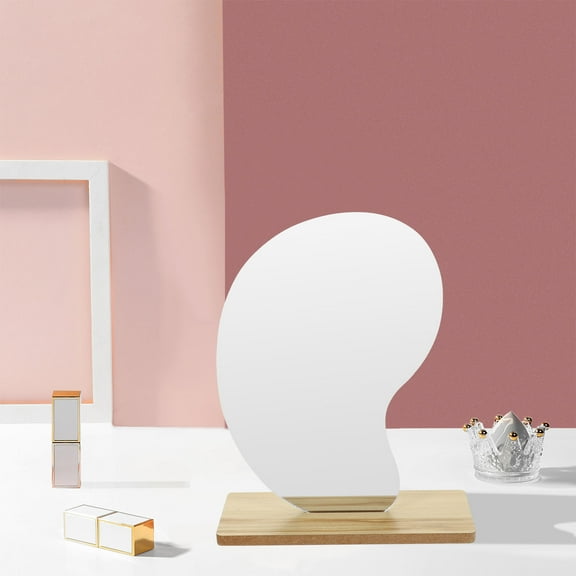 Supvox Retro Makeup Mirror Dressing Mirror Wood Distortion-free Reflection for Mothers 1Pack