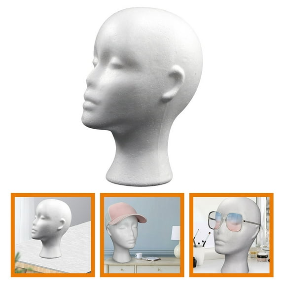 Supvox Foam Wig Head Display Stand White for Storage and Retail Displays with Modern Design