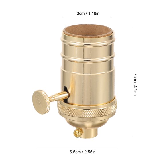 Supvox Sturdy Golden Vintage Light Socket Holder Screw in Lamp Socket for Home Decor
