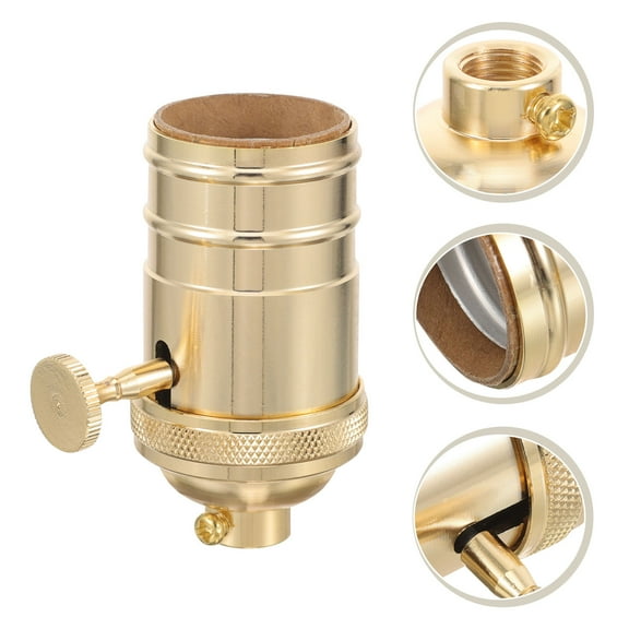 Supvox Sturdy Golden Vintage Light Socket Holder Screw in Lamp Socket for Home Decor