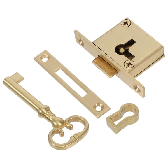Supvox Security Mail Box Lock And Key Brass Golden Square Vintage Design 1 Set