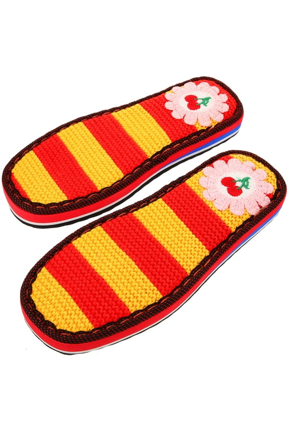 1Pair Assorted Color Handmade Crochet Shoe Soles with Wear Resistant Rubber for Slipper Replacement