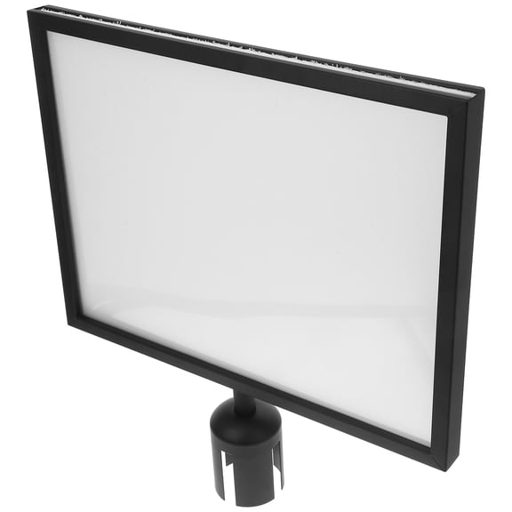 Supvox Black Stainless Steel Stanchion Sign Holder Portrait Frame for Retractable Belt Queue Barriers