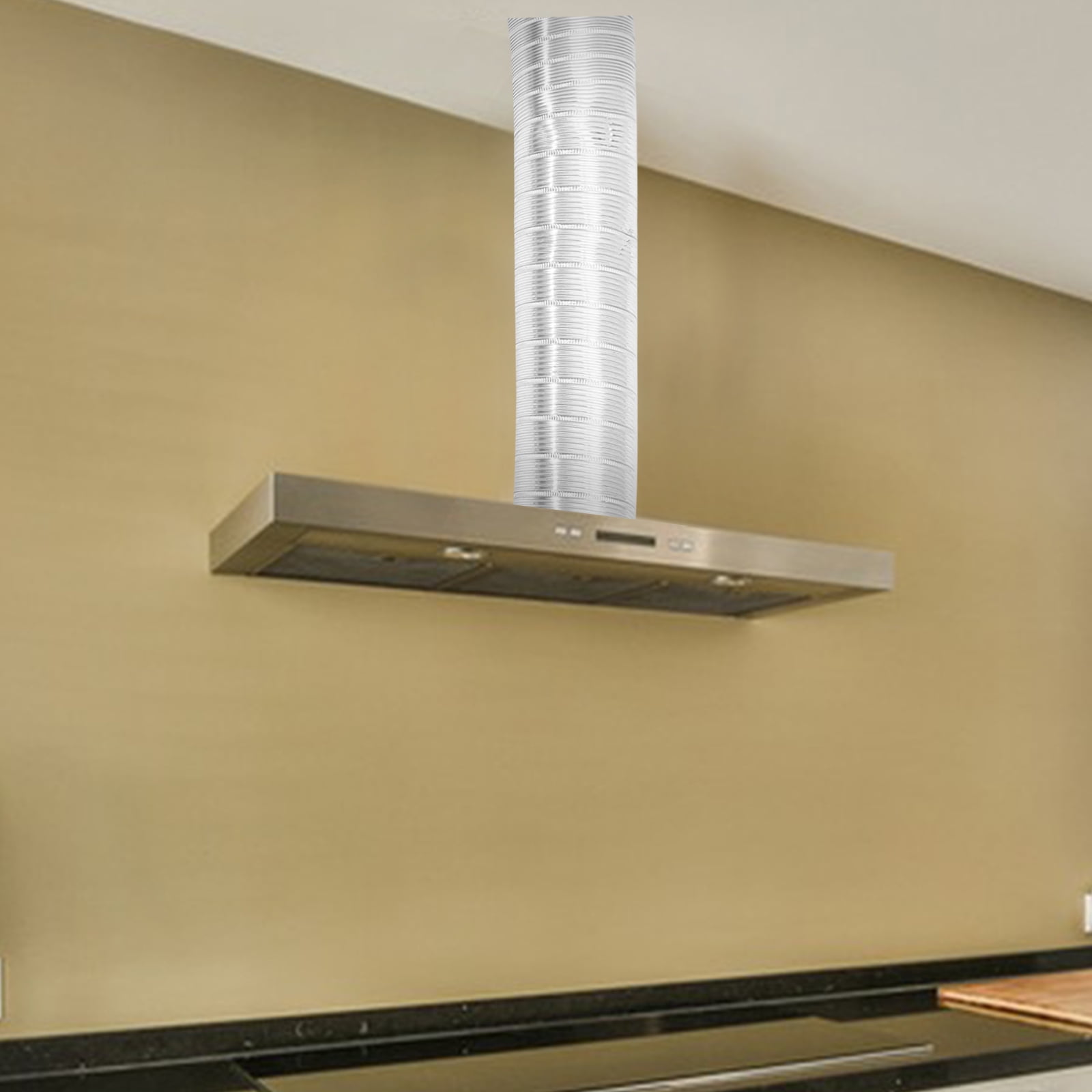 Supvox Flexible Aluminum Dryer Vent Hose Telescopic Plated Silver Duct for Home Ventilation