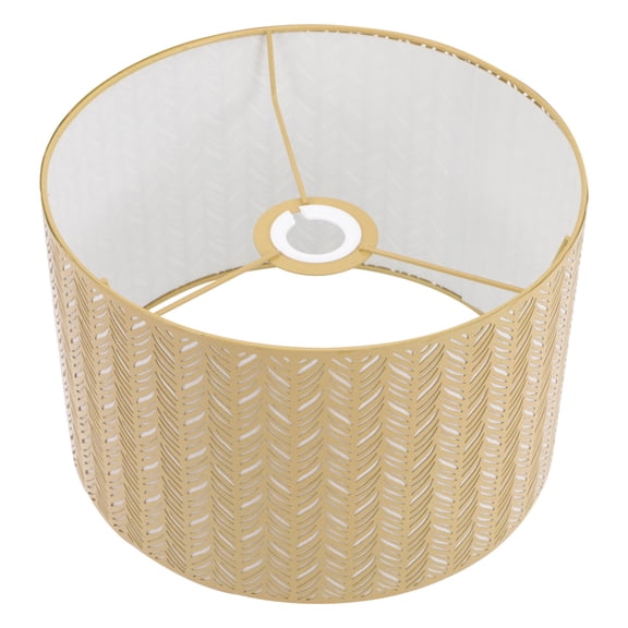 Supvox Golden Metal Table Lamp Shade with Hollow Leaf Pattern for Indoor Desk and Bedside Lamps