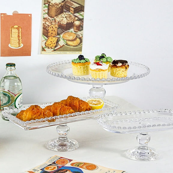 Supvox Elegant Transparent Crystal Glass Tray for Home Fruit and Snacks