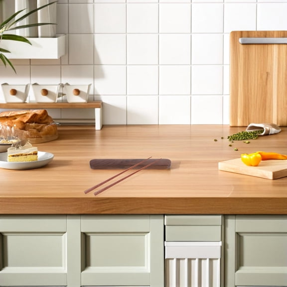 Supvox Wooden Chopstick Box for Storage Natural Brown Wood Portable Organizer for Home Office .5 Inch