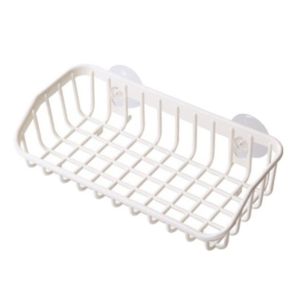 Supvox Wall Mounted White Plastic Storage Rack for Kitchen Sink Drainer and Bathroom