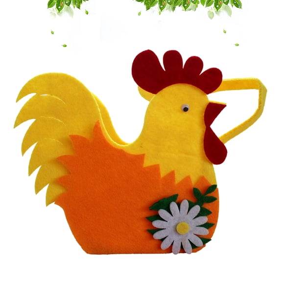 Supvox Easter Treat Bags with Adorable Rooster Design in Assorted Colors for Carrying Goodies