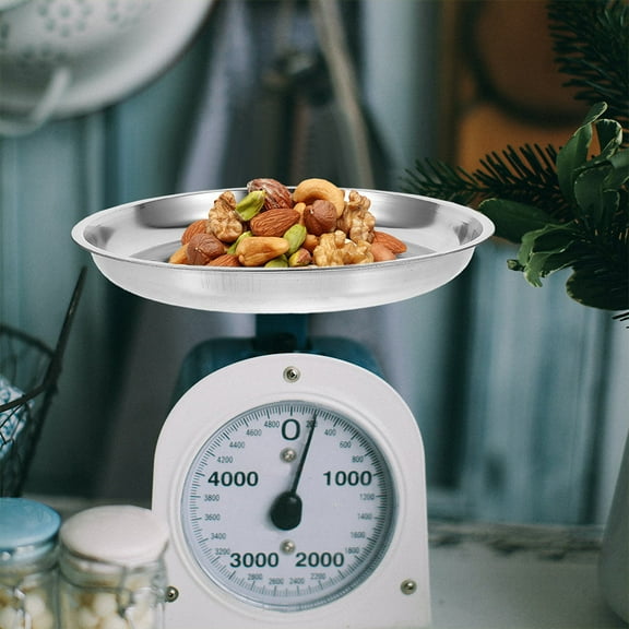 Supvox Stainless Steel Mechanical Balance Pan Plated Silver Tray for Accurate Home Weighing