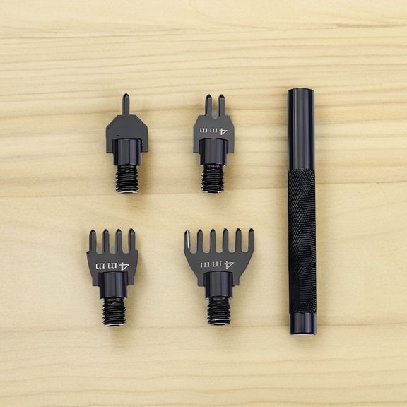 Supvox Claw Tooth Chisel DIY Craft Punch Tool Steel Black 1 Set for Beginners and Experienced Artists