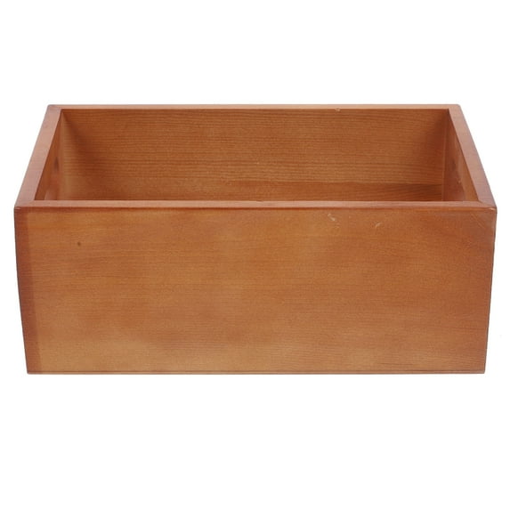 Supvox Wooden Desk Organizer Storage Box Light Brown Wood Display Container 1 Pack for Office and Home
