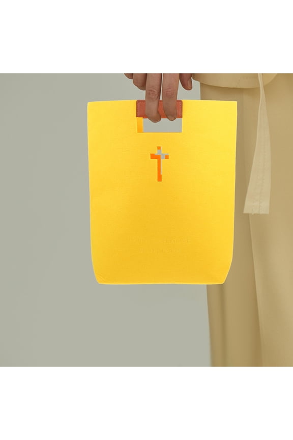 Multi Function Yellow Bible Tote Bag for Stationery and Shopping Carrying