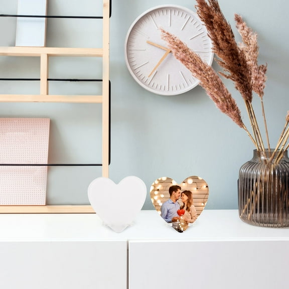 Supvox Sublimation Heat Photo Frame Acrylic Desk Decor Heart Shape Frame Party Tabletop Favor Stylish