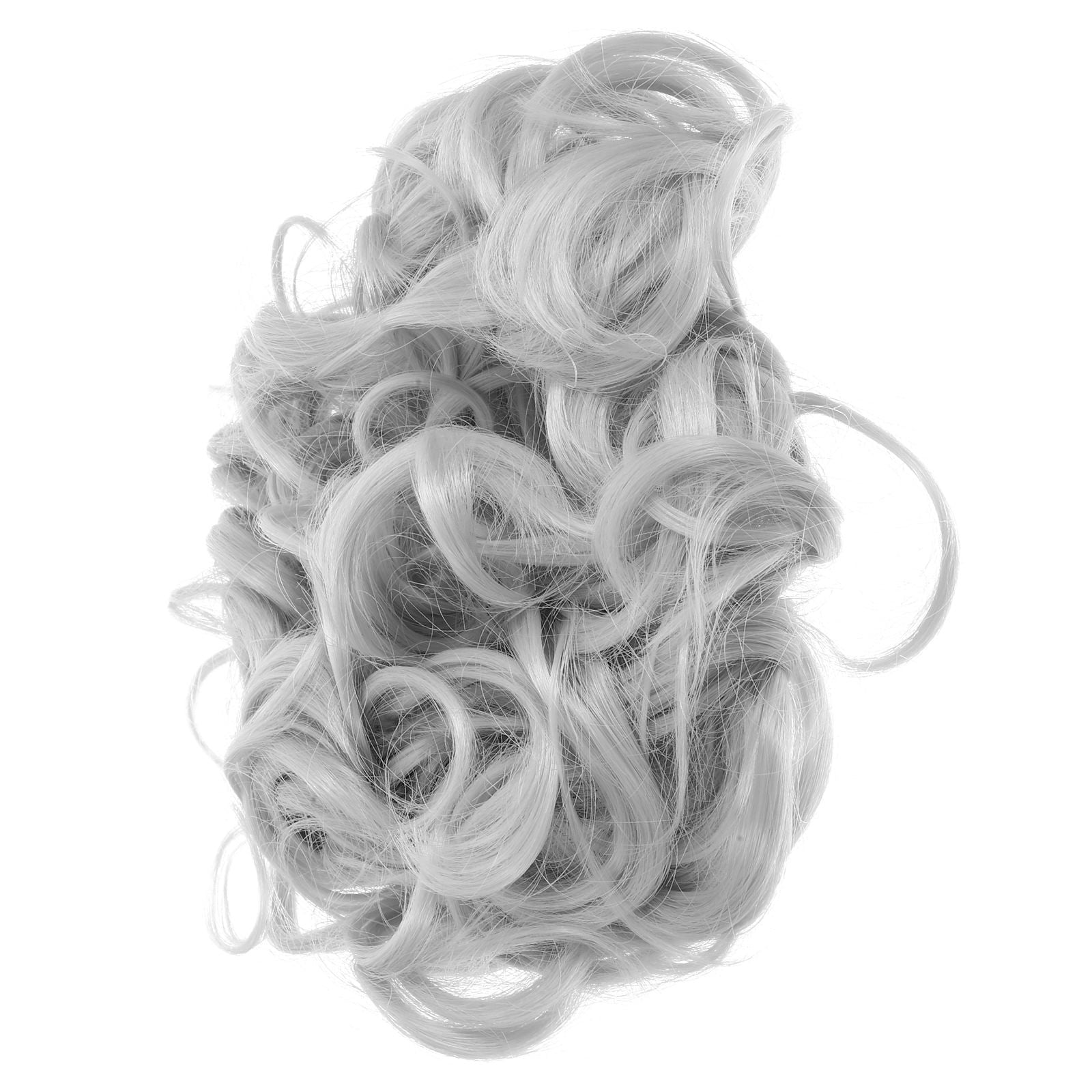 Curly Grey Hair Bun Clip in Synthetic Hair Extensions for Women Stylish Amazon.com : Oseti Curly Grey Hair Buns Messy Bun Hair Piece  main image 2