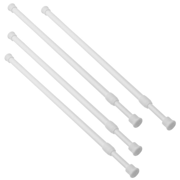 Supvox 4Pcs Adjustable White Closet Tension Rods for Hanging Clothes with Non Damaging Rubber Ends