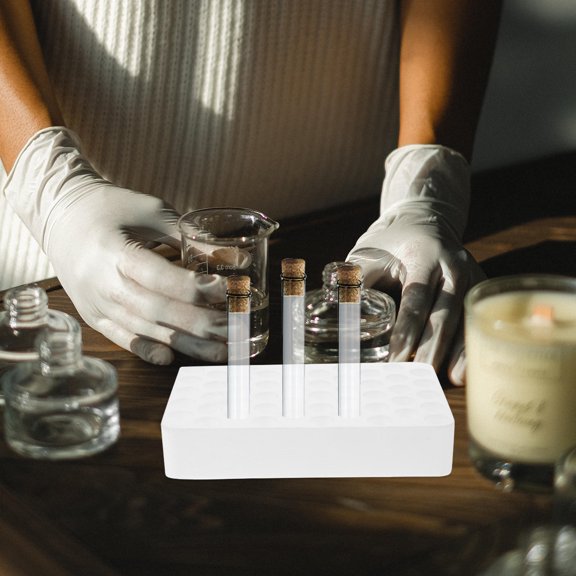 Supvox Transparent Lightweight Test Tube Rack Laboratory Organizer Multipurpose Tube Holder for Science and Lab Use