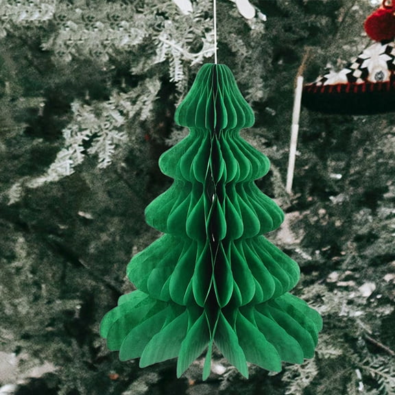 Supvox Green Honeycomb Christmas Tree Ornaments Festive Decoration
