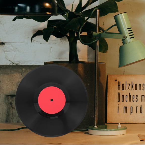 Supvox Fake Records Wall Decor Red Vinyl Record Wall Ornament for Retro Artistic Interior