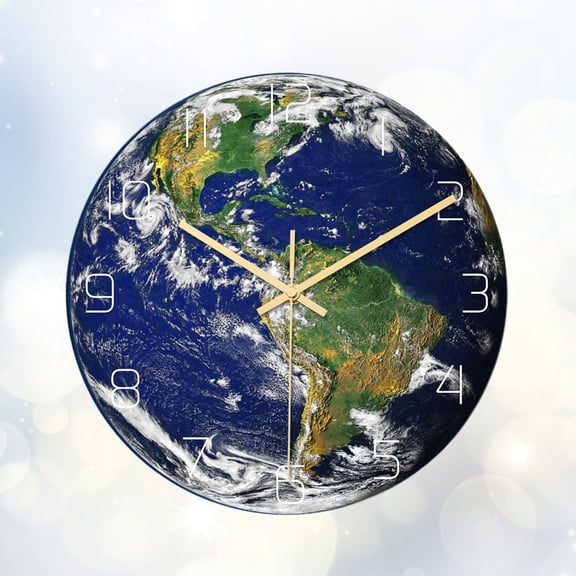 Supvox Silent Round Digital Clock with Unique Earth Shape for Kitchen and Dining Room