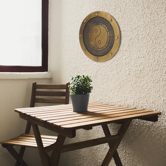 Supvox Wall Decor Gear Wall Decoration Golden Wood 1Pcs for Home