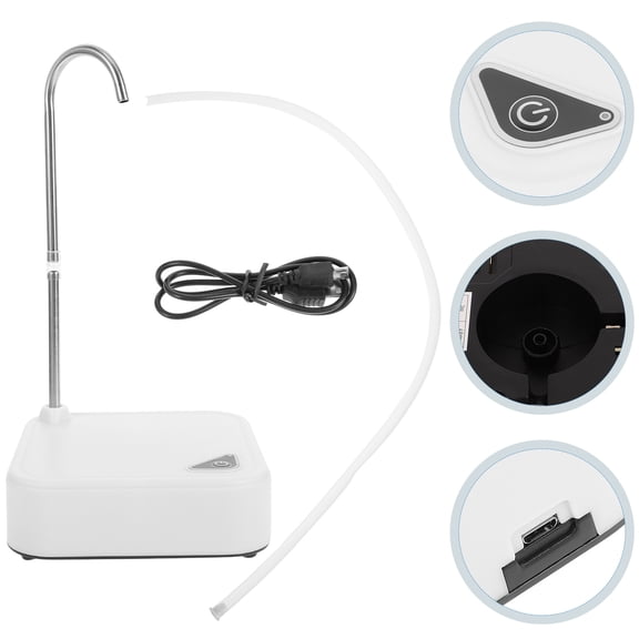 Supvox Portable White Water Jug Pump Electric Desktop Water Bottle Dispenser for Home and Office