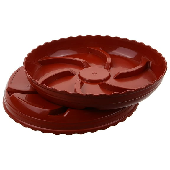 Supvox 2Pcs Red Round Plant Saucer Drip Trays for Indoor Plants with Water Catchment