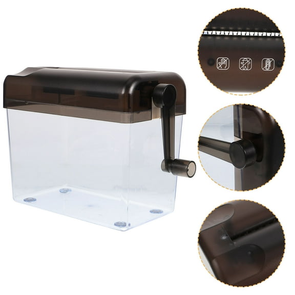 Supvox Grey Manual Paper Shredder for Home Use Lightweight Wear Resistant Portable Desktop Office Accessory