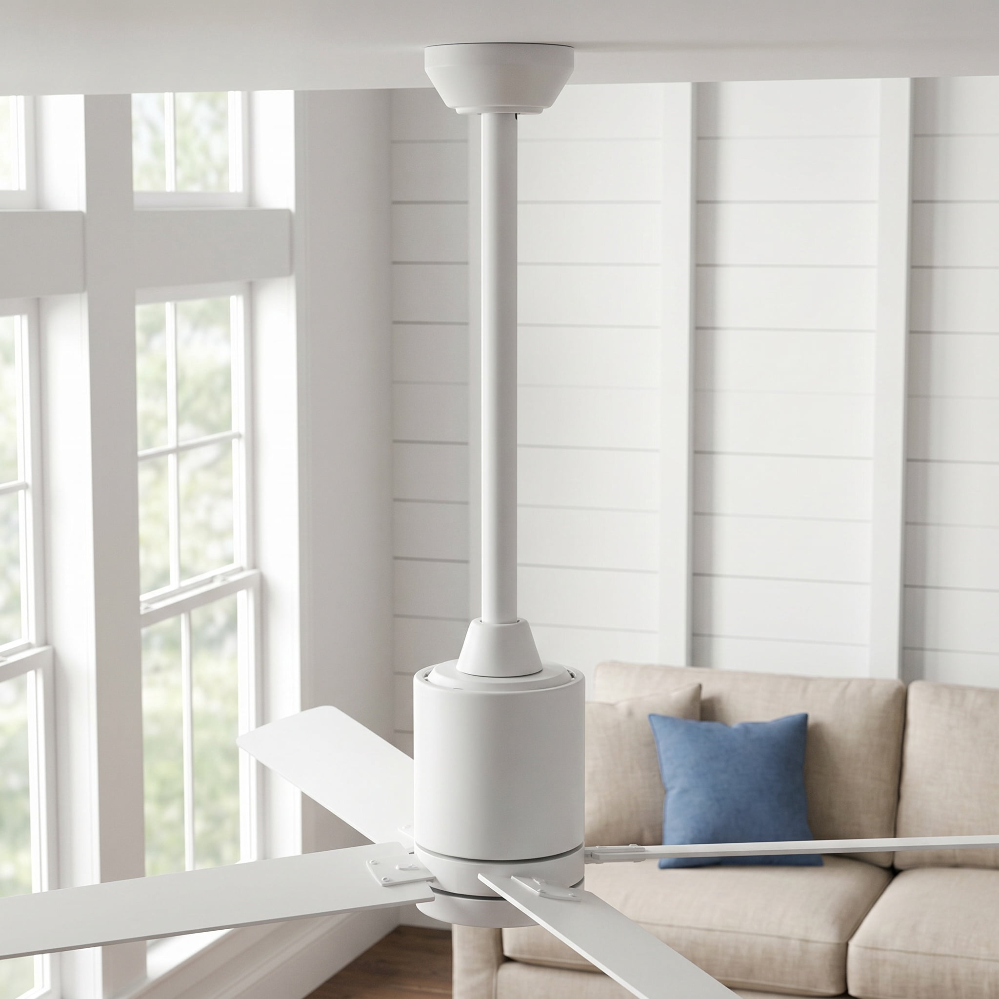 Supvox White Ceiling Fan Downrod Sturdy Iron for Machine Longtime ...