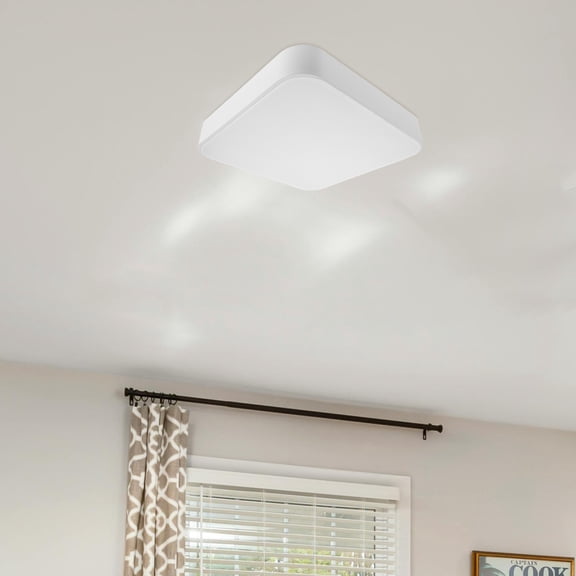 Supvox White Plastic Ceiling Light Shade Replacement Flush Mount Dome Lamp Cover for Office and Studio Lighting