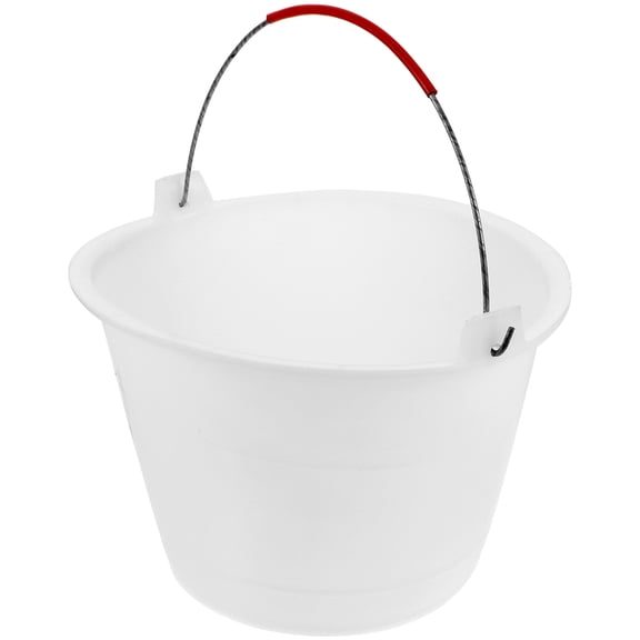 Supvox Portable Plastic Cement Bucket with Handle, Reinforced White Storage Container for Construction and Home Use