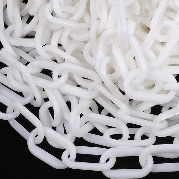 Supvox White Safety Chain Plastic Links for Road Traffic Control and Barrier Isolation