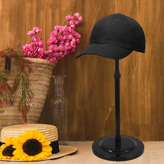 Supvox Portable Black Plastic Hat Display Rack with Telescopic Adjustable Design