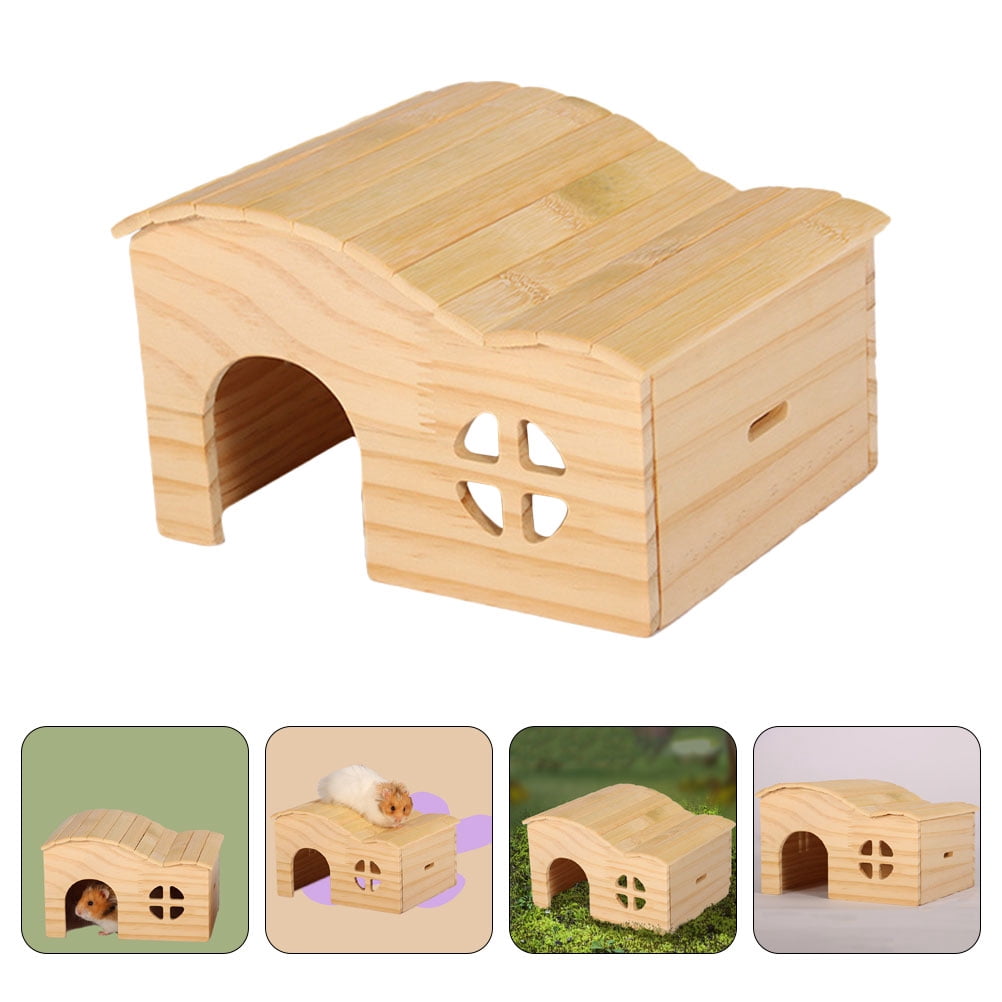 Supvox Wood Hamster Hideouts Hamster House Bamboo Wood Sleeping Bed ... - Hamster Hideouts Made From Wood