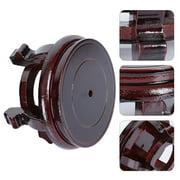 Supvox Elegant Dark Red Wood Rack for Vase Flowerpot and Fish Bowl Home Decoration