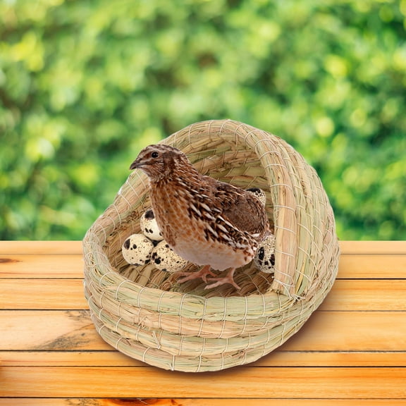 Supvox Straw Woven Bird Nesting Box for Chickens, Outdoor Chicken Coop Nest, Poultry Hen House Accessory