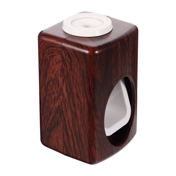 Supvox Automatic Wall-Mounted Toothpaste Dispenser with Detachable Wood Grain Cover and Strong Adhesive for Bathroom Use