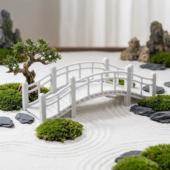 Supvox Vintage Pla Small Arch Bridge Grey for Garden and Desktop Adornment