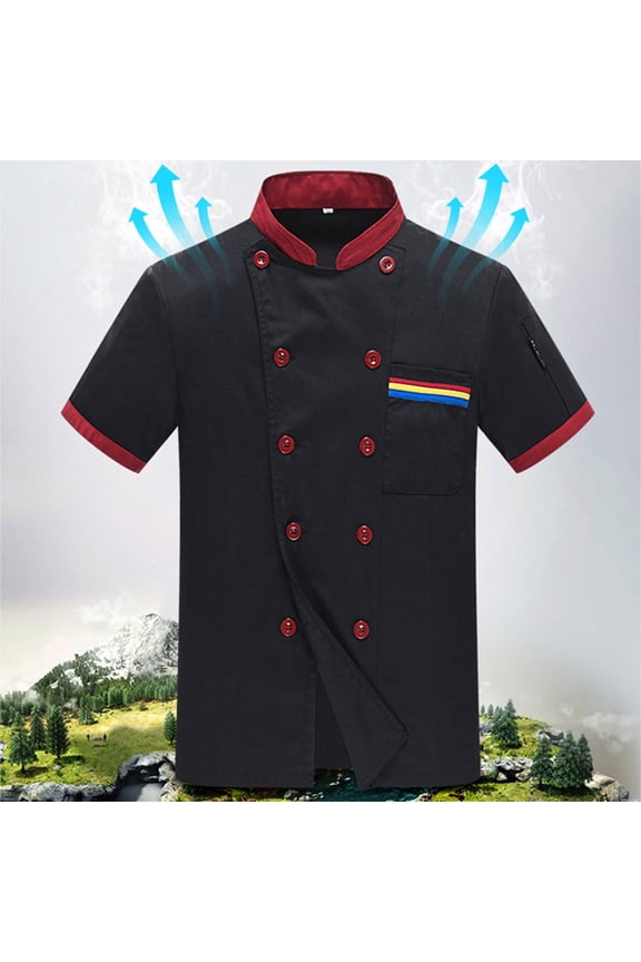 Casual Loose Chef Clothing Black Easy to Wash Catering Jacket for Chefs