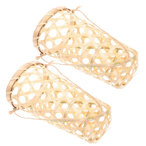 Supvox 2-Pack Hanging Plant Baskets for Outdoor Use, Woven Wall-Mounted Orchid with Burlap Rope