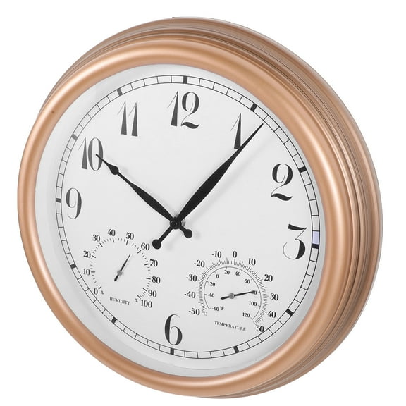 Supvox Multi Color Outdoor Clock with Thermometer for Garden and Patio