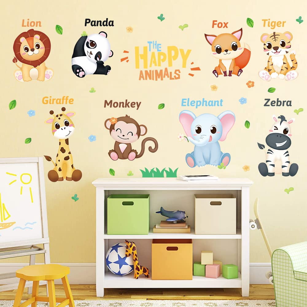 Cute Safari Animal Wall Decals – 26-Piece Jungle Stickers For Nursery, Kids Room, Classroom, Playroom Decor - View #6