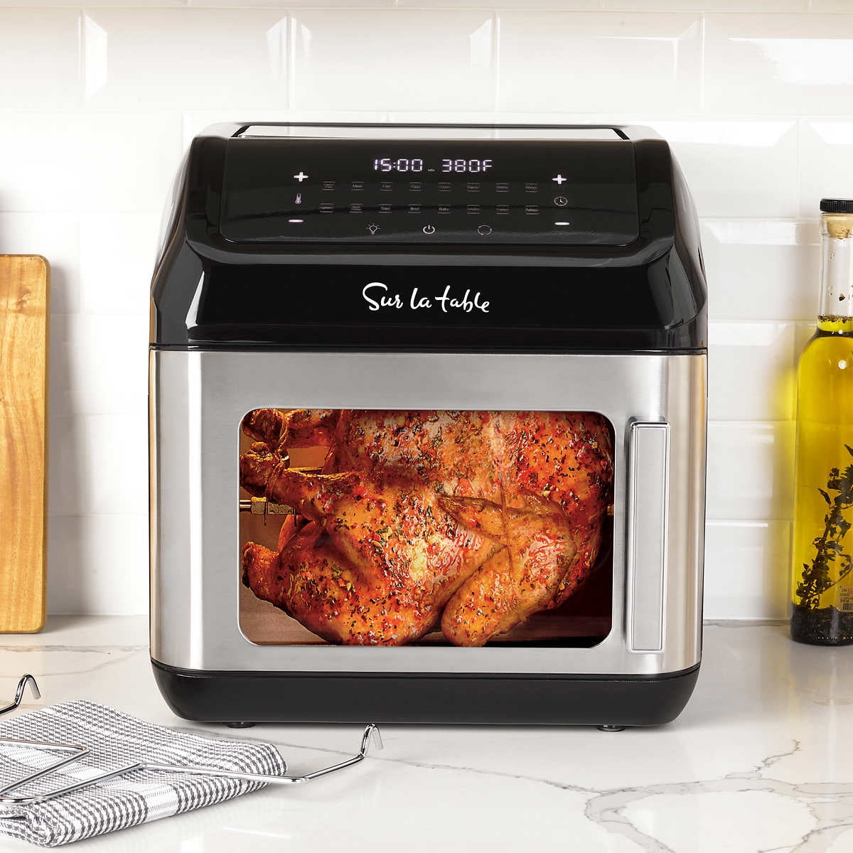 Sur La Table 13 qt Air Fryer, Black, Silver - Programable Settings