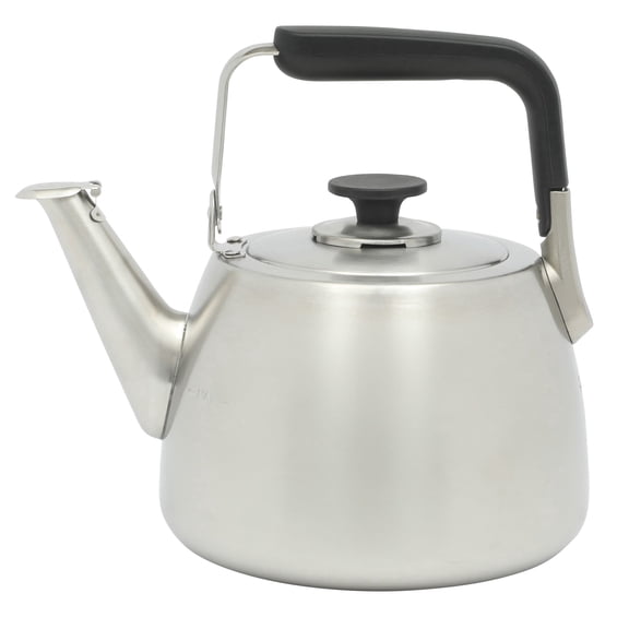 Sur La Table Kitchen Essential Specialtea Large 2 QT Heavy Gauge Brushed Stainless Steel Whistling Tea Kettle