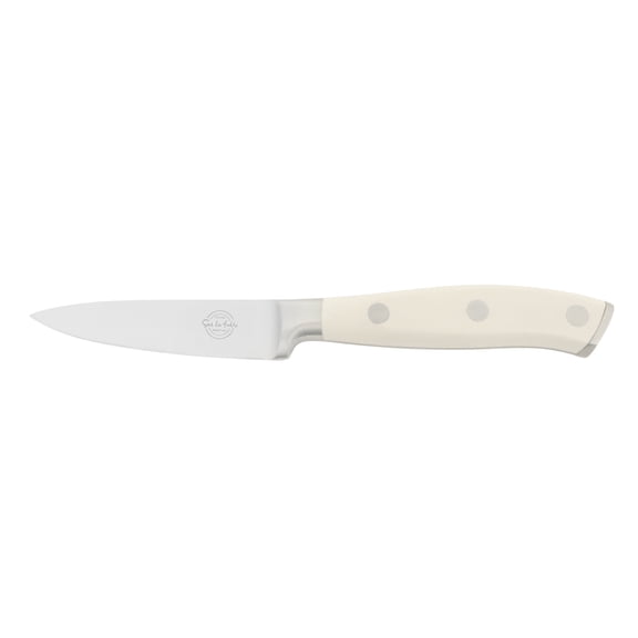 Sur La Table Kitchen Essential Tasting Kitchen German Steel Pairing Knife, 3.5-Inch Stainless Steel Blade Professional Kitchen Knife with White Handle and Forged Full Tang